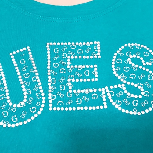 GUESS Logo Rhinestones Tee - Picture 4 of 6